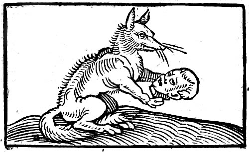 Medieval Woodcuts For Every Occasion monster holding human head