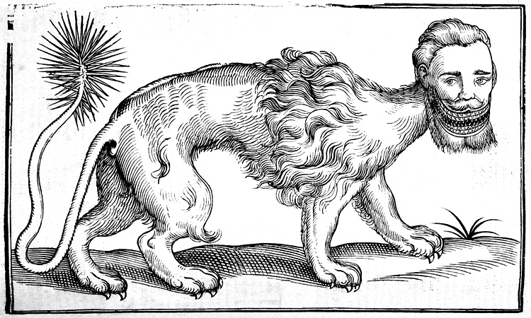 Medieval Woodcuts For Every Occasion monster with bad teeth
