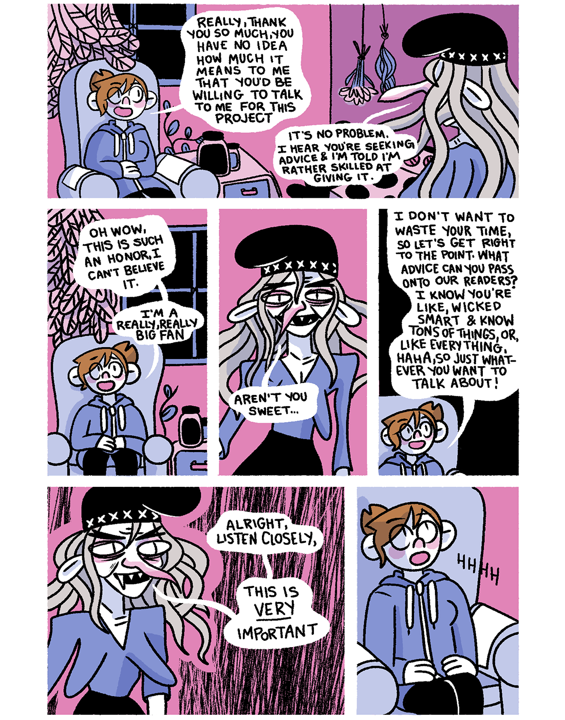 monstrous advice: baba yaga page 5: baba yaga! tell us how to live!!