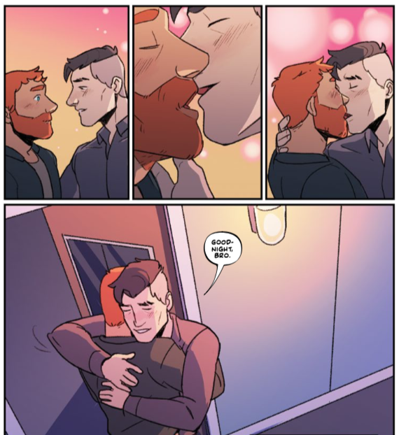Dadsona and Craig KISS!!! Then they hug, and Craig says, "Goodnight, bro."