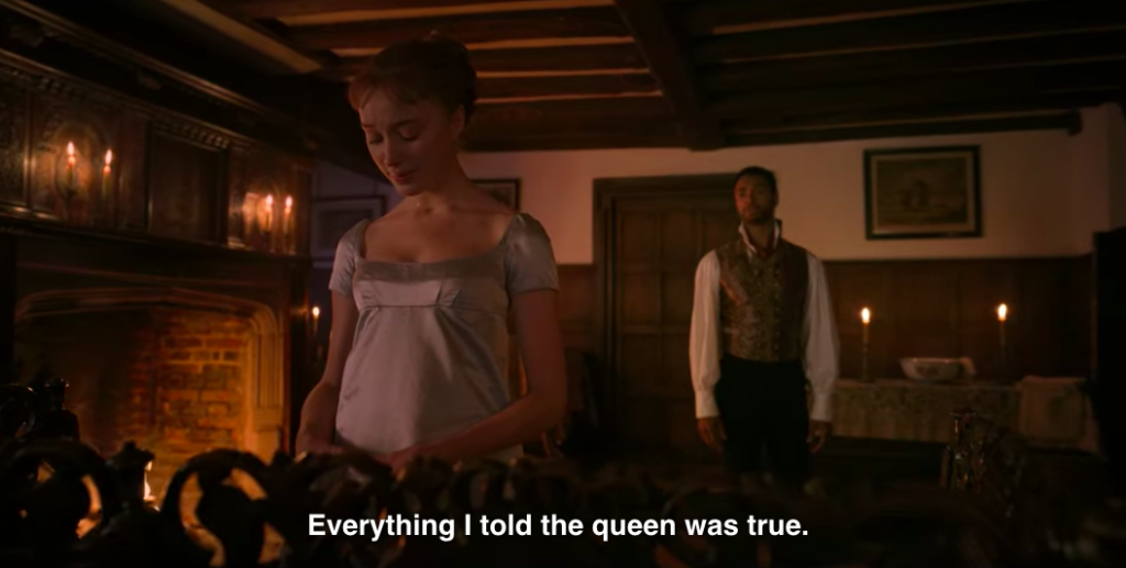 Simon to Daphne: "Everything I told the queen was true."