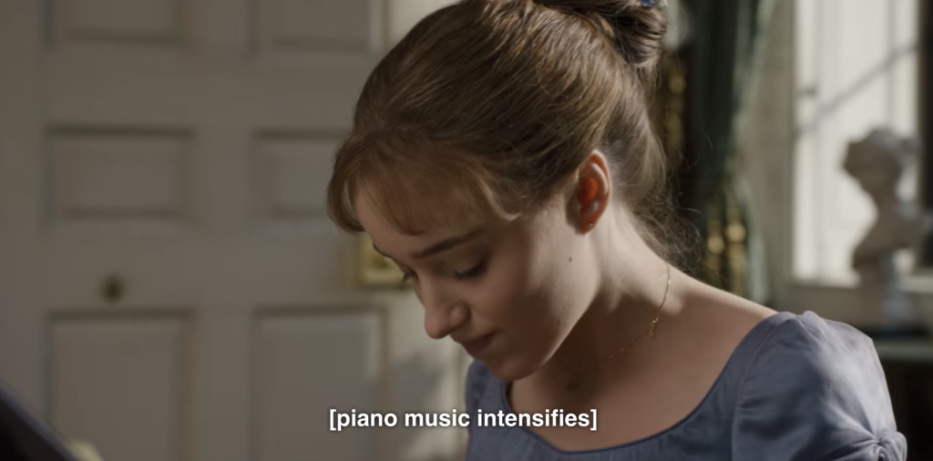 Daphne plays the piano angrily.