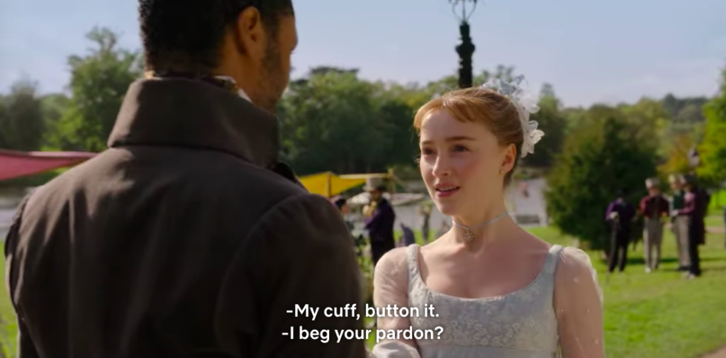 Daphne: "My cuff, button it."
Simon: "I beg your pardon?"