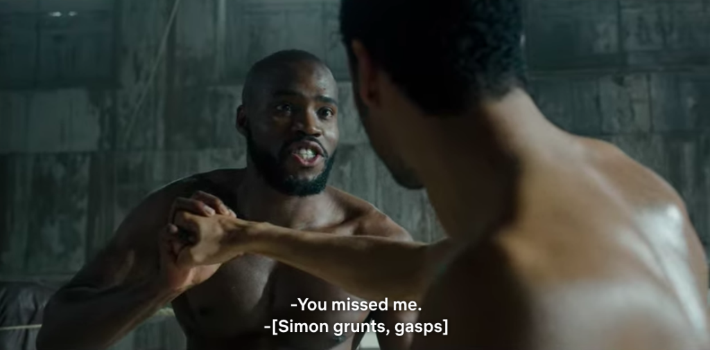Will: "You missed me."
Simon grunts, gasps.