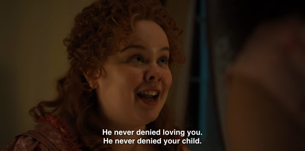 Penelope to Marina, "He never denied loving you. He never denied your child."