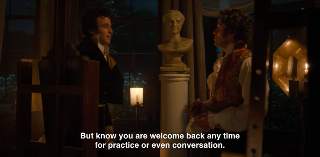 Benedict's art friend to Benedict: "But know you are welcome back any time for practice or even conversation."