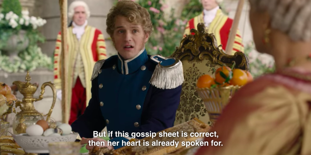 The prince: "But if this gossip sheet is correct, then her heart is already spoken for."