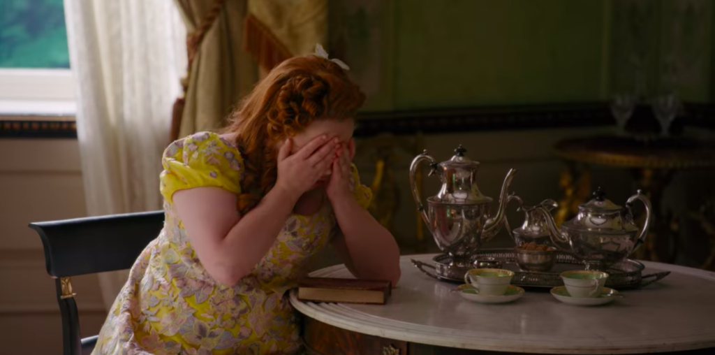 Penelope just full facepalming with both hands.