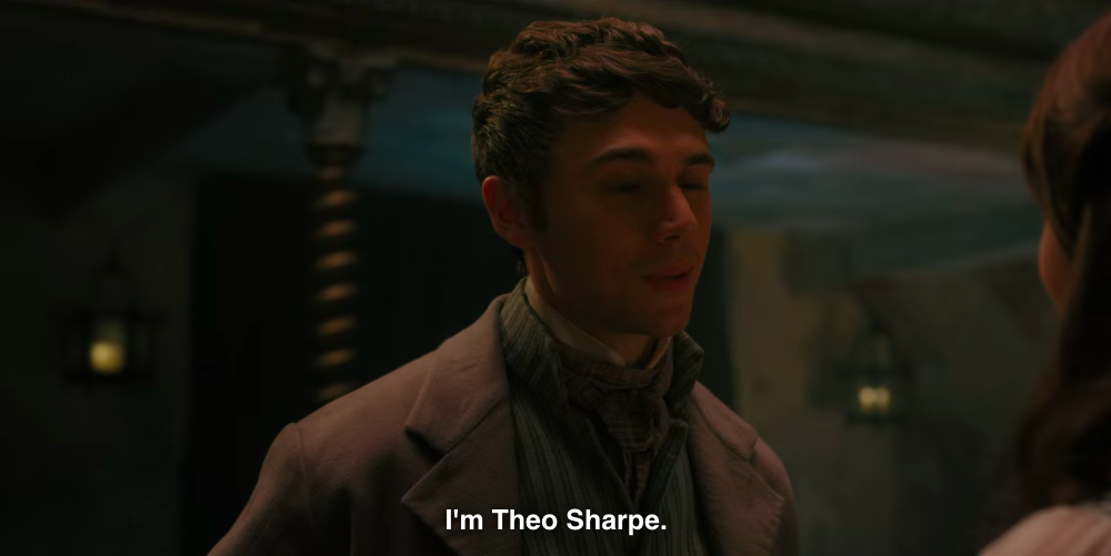 The newsie reveals his name: "I'm Theo Sharpe."