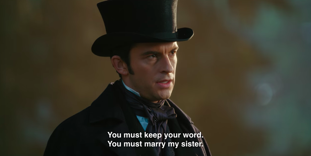 Kate to Anthony: "You must keep your word. You must marry my sister."