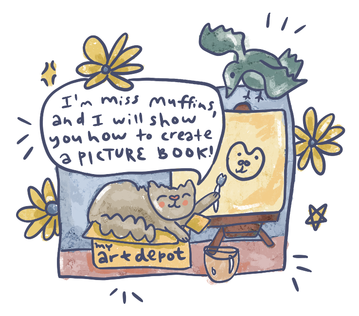 i'm miss muffins, and i will show you how to create a picture book!