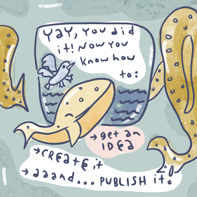 Yay, you did it! Now you know how to: get an idea, create it, and publish it!
