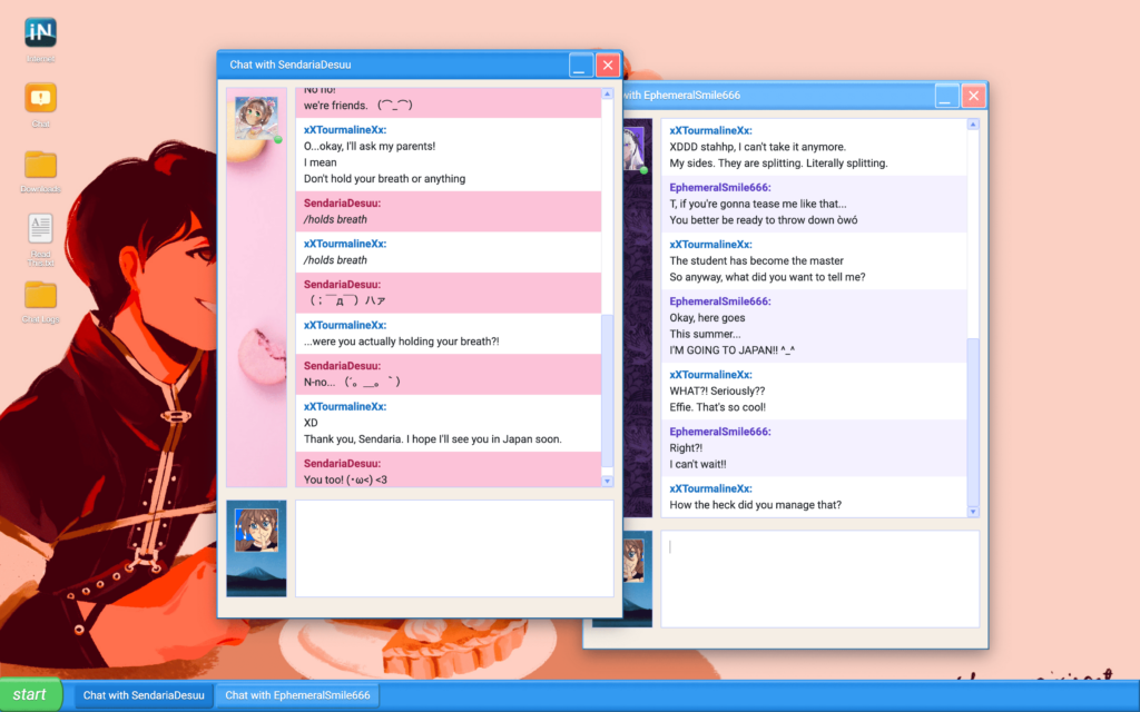 A screenshot of Terranova showing two different chat windows side-by-side.